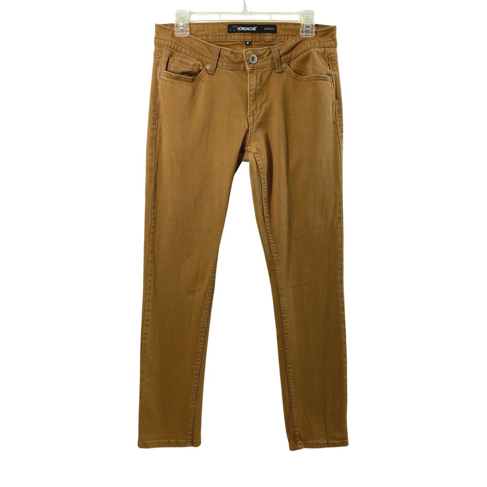 Jordache Skinny Jeans Womens 8 Cognac Brown Stretch Denim Casual Pants